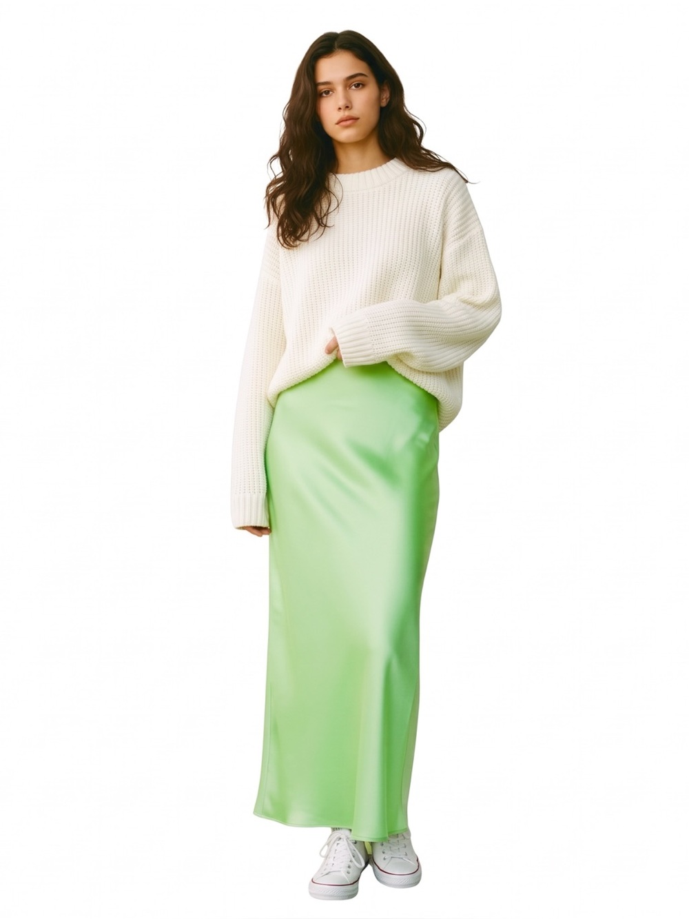 Anthropologie Tilda Maxi Slip Skirt Mint